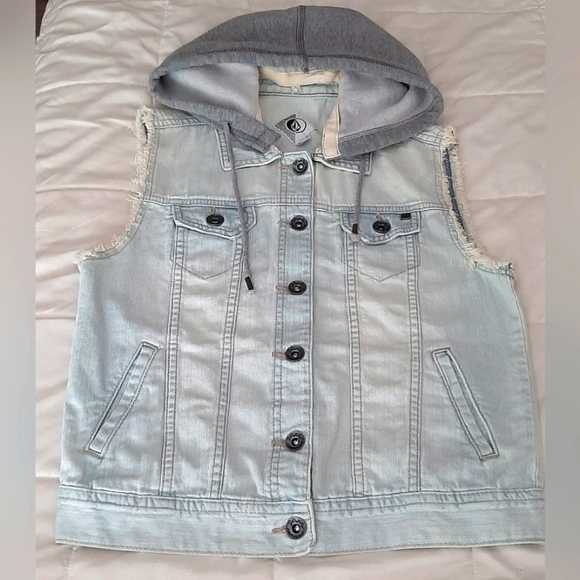Volcom Stone Acid Wash Denim Vest - Picture 1 of 11